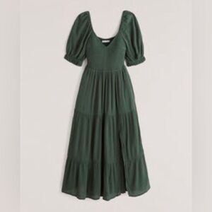 Abercrombie & Fitch | Short-Sleeve Smocked Midi Dress